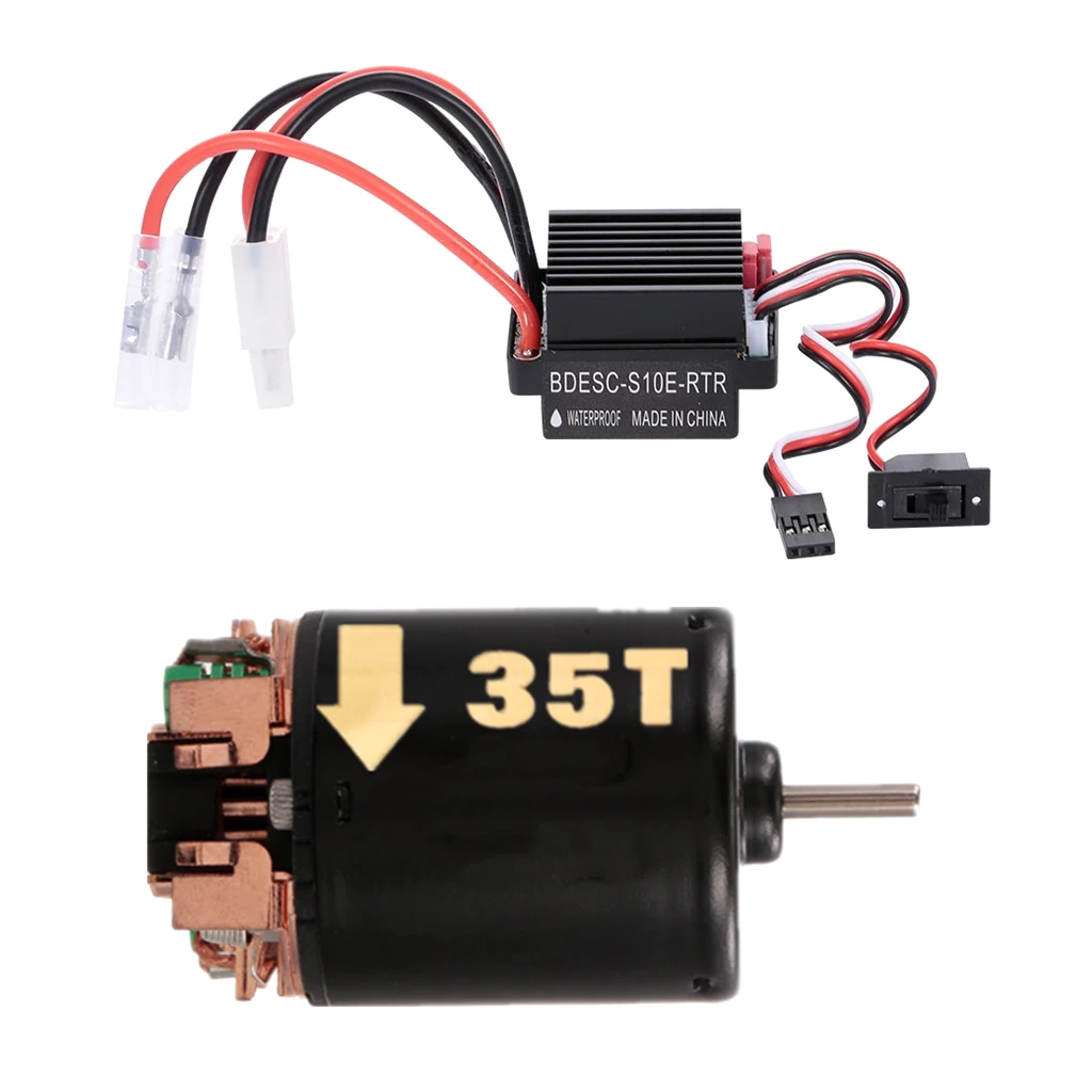 540 Brushed Motor 35T W/ 60A Brushed ESC Combo RC Parts for Axial RC Crawler