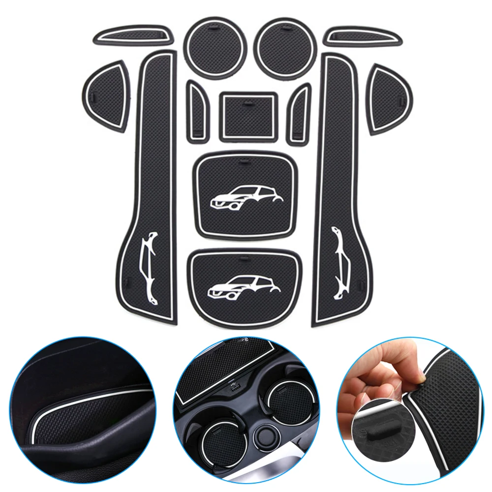 

Car Door Groove Mats For Nissan JUKE Cup Holder Mat Rubber Non-Slip Slot Pad Auto Interior Accessories Anti-Dust Mats