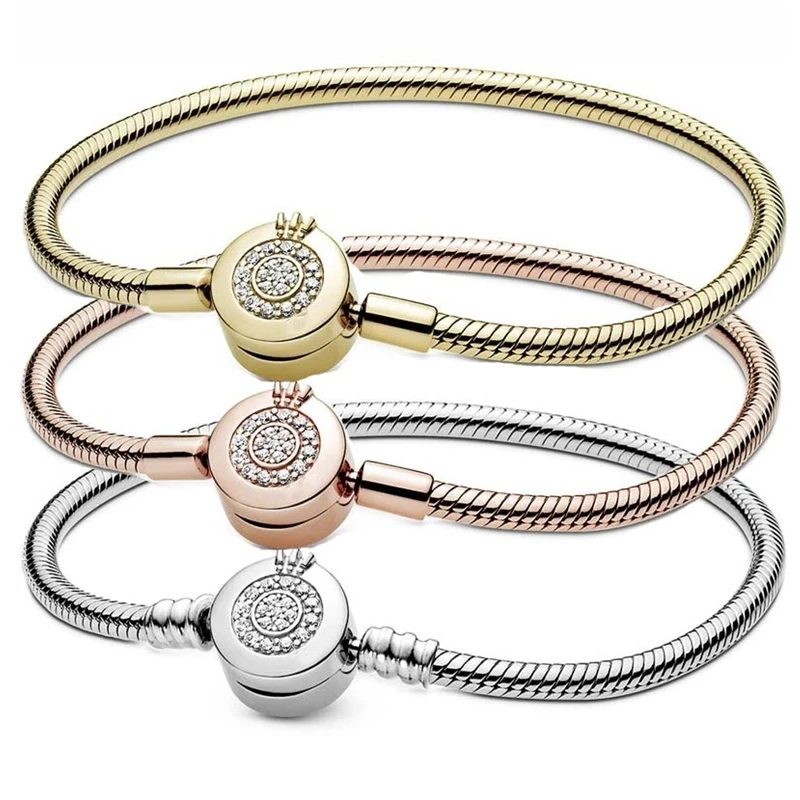 

Jewelry For Women Pulsera Plata 925 Mujer Bangle Fit Original Pandora DIY Feminino Charm Sterling Silver Beads Beadeds Bracelets