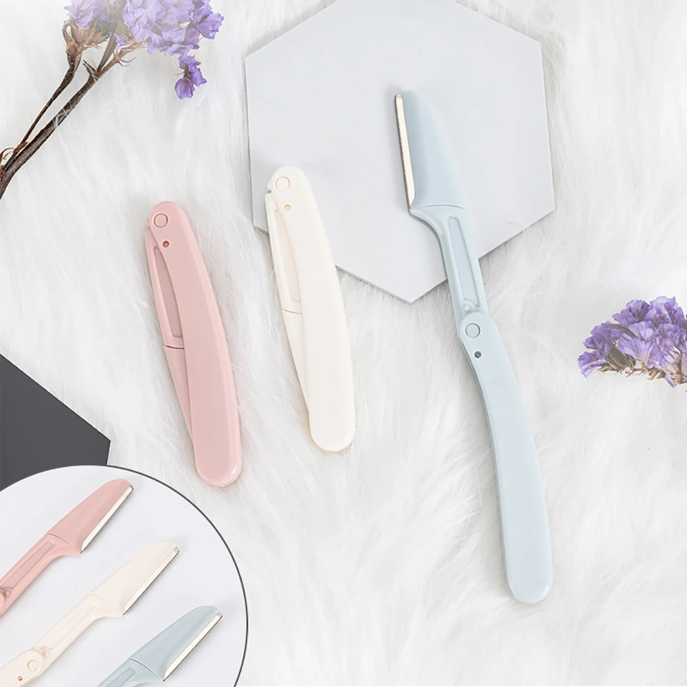 

Eyebrow Trimmer Collapsible Eyebrow Blades Makeup Tool Face Hair Removal Razor Shaving Knife Eyebrow Shaver Lip Hair Fuzz Cutter