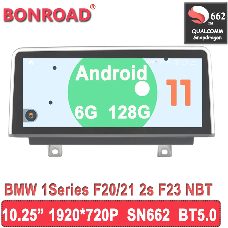 

Автомобильный мультимедийный видеоплеер, Android 11, Snapdragon662 6G + 128G 1920*720P для 1 серии F20/F21 NBT 2011-2018, автомобильное радио Carplay 4G