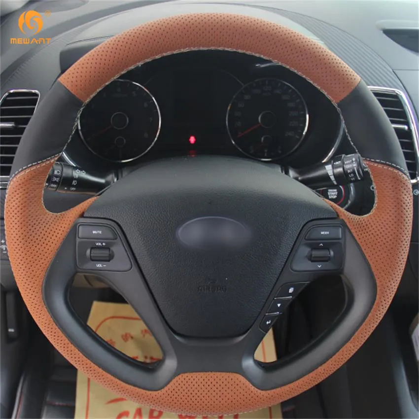 Чехол на руль MEWANT из натуральной кожи для Kia K3 2013 K2 Rio 2015 2016 Ceed Cee 'd 2012 2017 Cerato 2017|leather