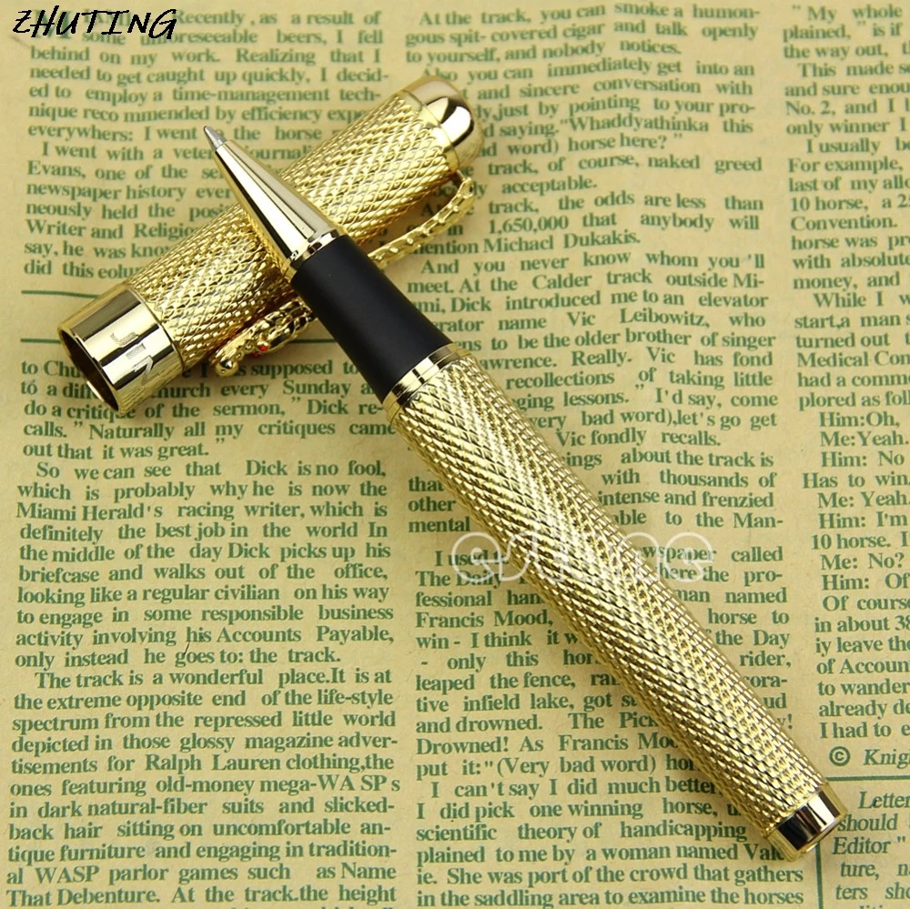 Изысканный Noblest Jinhao 1200 Дракон Клип Шариковая ручка Полный Золотой