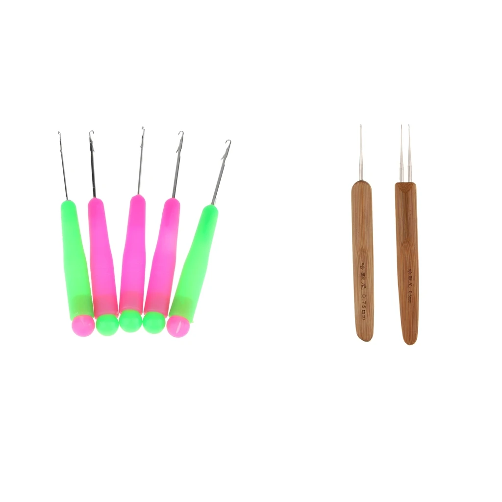 

7 плетение волос Вязание крючком иглы защелка Крюк Инструмент для плетения