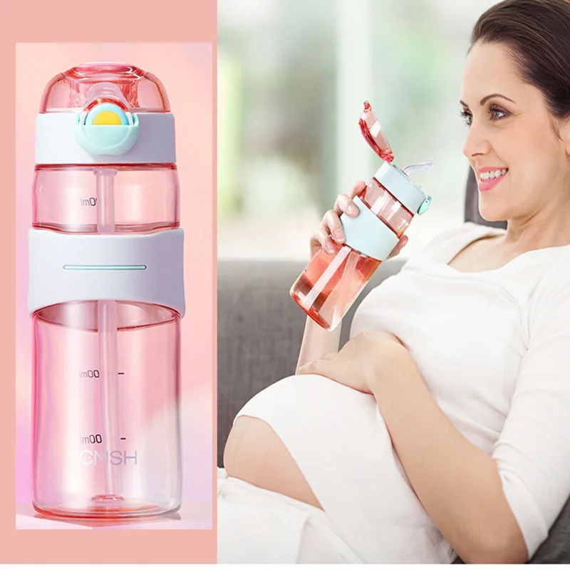 Спортивная бутылка для воды с соломинкой Пластиковый шейкер из тритана без BPA