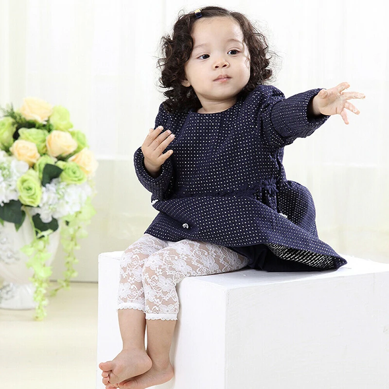 Кружевные леггинсы для новорожденных девочек детские хлопковые вязаные