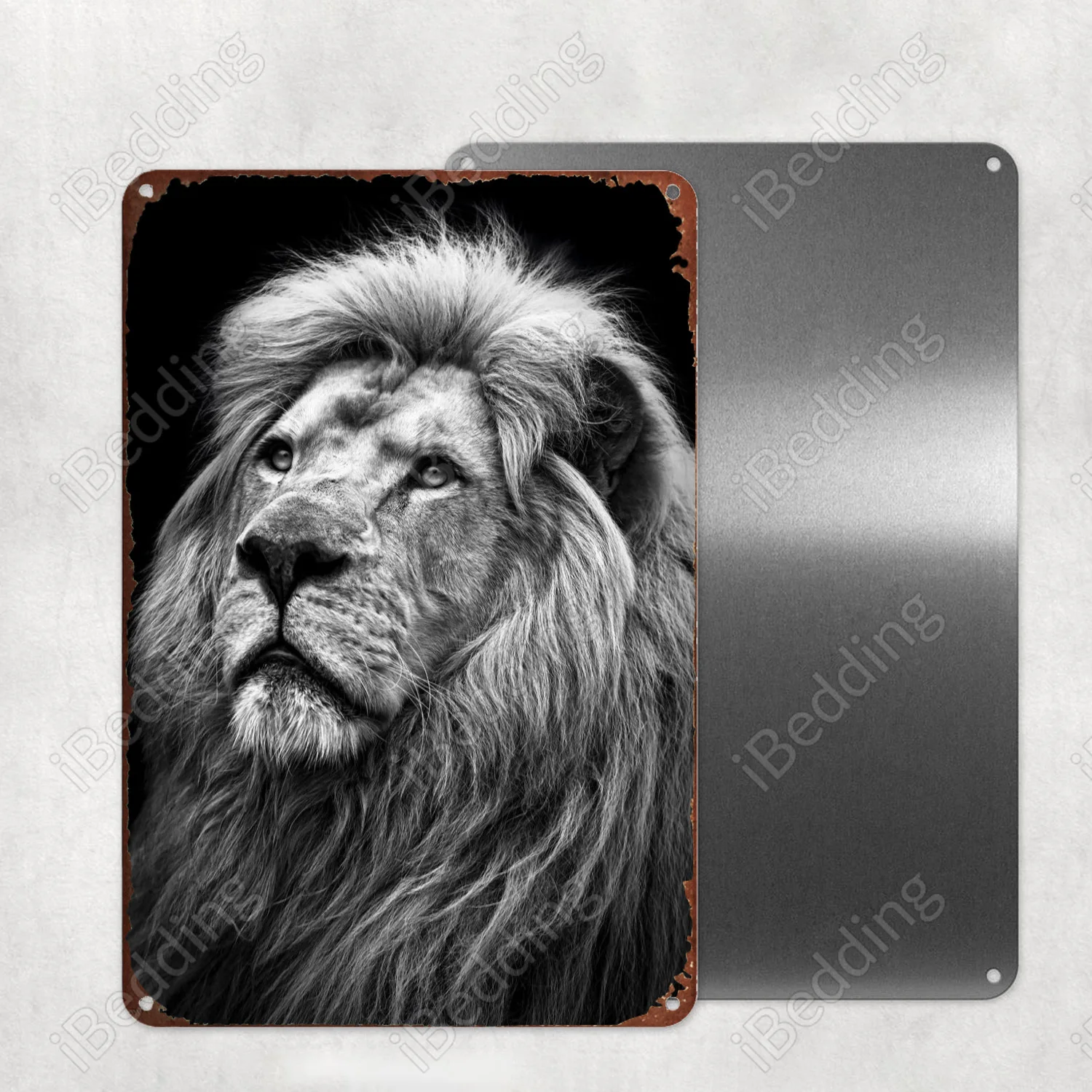 

Настенная декоративная металлическая плита, черный Лев, король, искусственная металлическая основа, панель для бара, паба, клуба, декоратив...