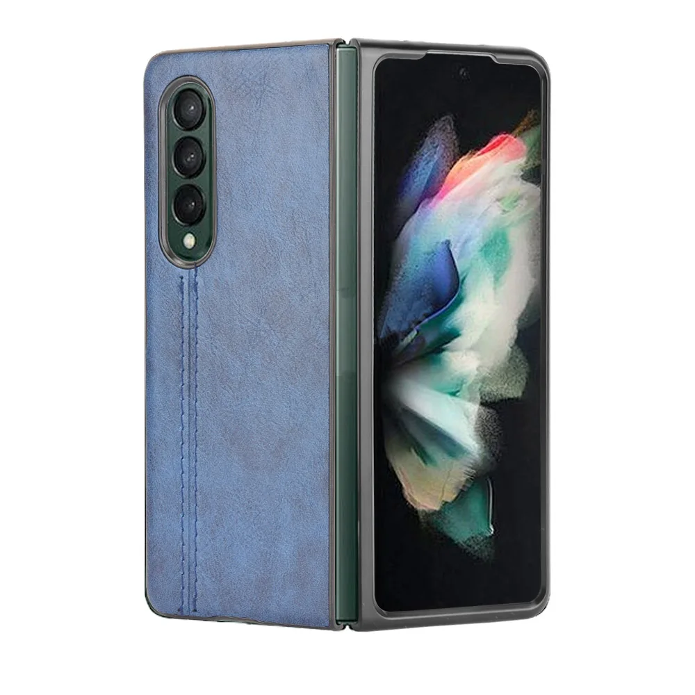 Противоскользящий тонкий кожаный защитный чехол для Samsung Galaxy Z Fold3 Fold 3 2 Fold2, чехол для телефона с защитой от царапин