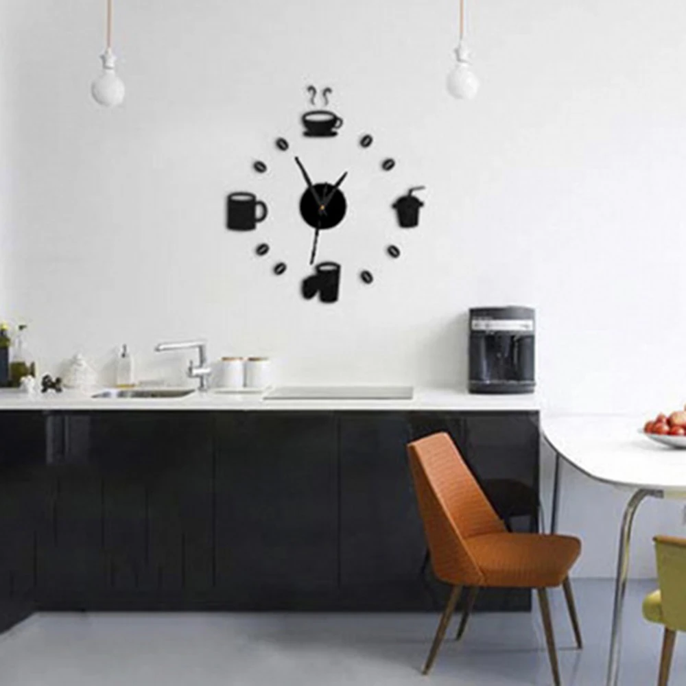 Самодельные настенные часы с 3D зеркалом самоклеющиеся современные немой