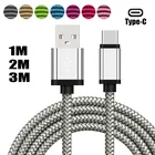 Зарядное устройство USB C Type-C 3,1 на USB 2,0 A для синхронизации данных, зарядный плетеный кабель для Samsung S8 Note 8 для HUAWEI P9 V8 Lot 3  10ft