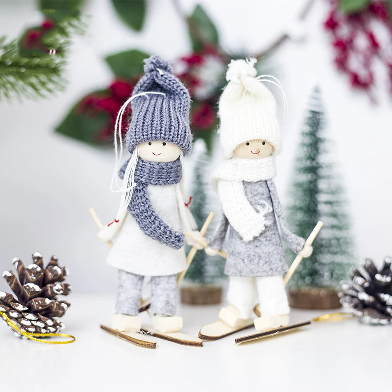 

LuanQI Angel Ski Dolls Christmas Decoration For Home Xmas Tree DIY Ornament Cute Gift Noel Natal Navidad 2021 New Year Pendants