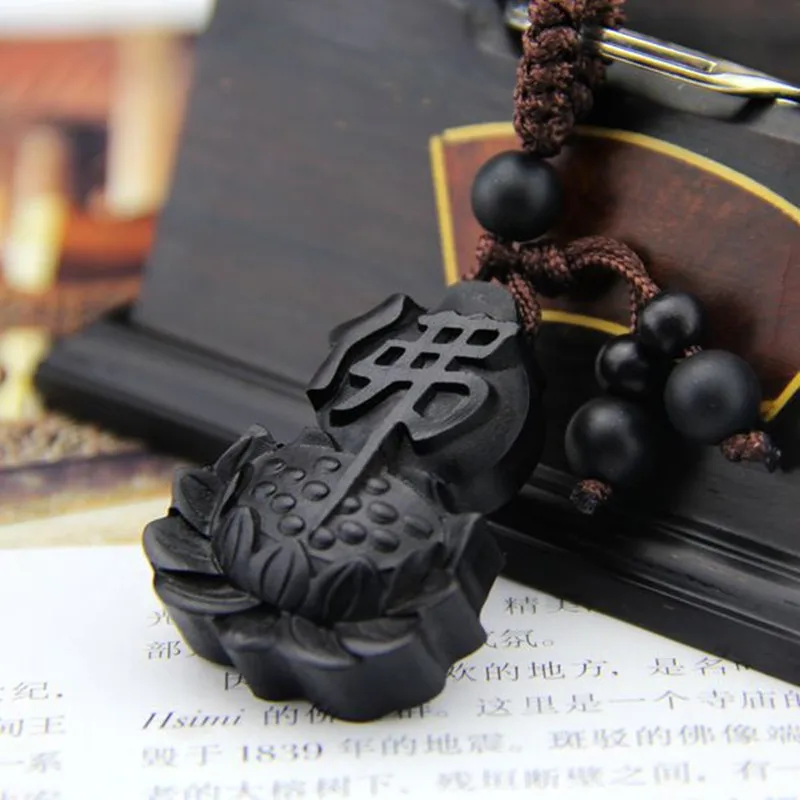 

Be In great Demand Creative Lotus Ebony Wallet Keychain Amulet Pendant Safe Trip Wherever You Go Car/Bag/Purse Key Rings Pendant