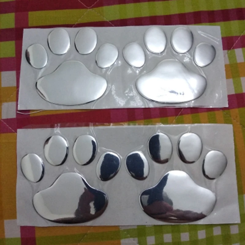 1 пара автомобильных наклеек собачья лапа 3D Животные собака кошка медведь след