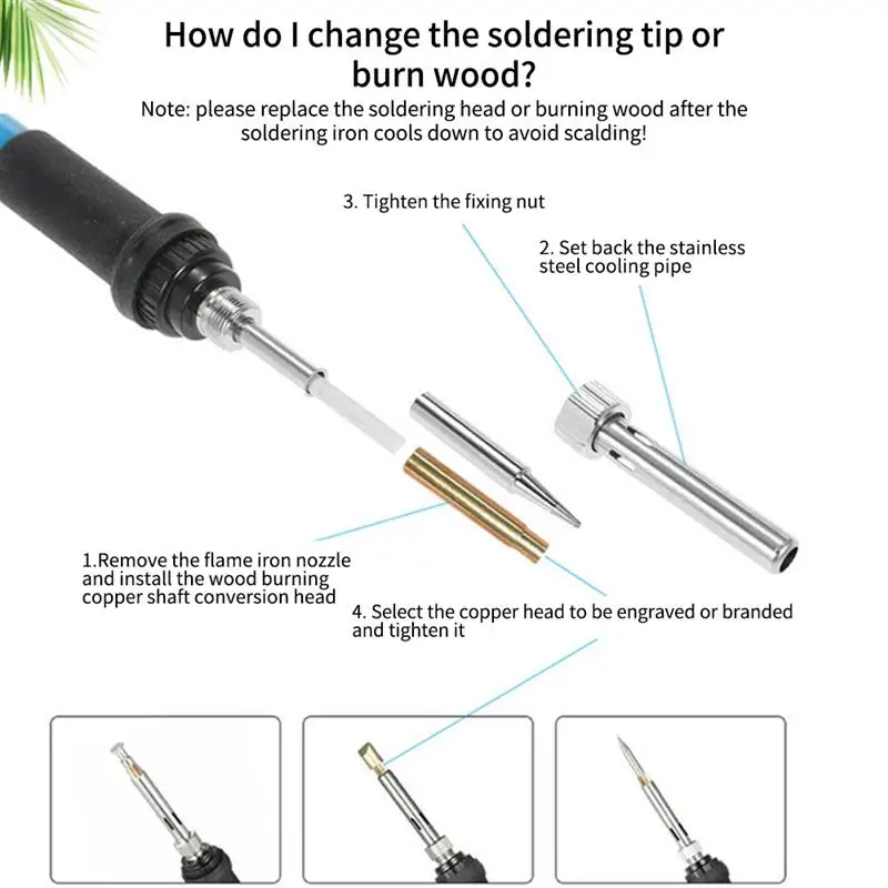 5 шт. железный наконечник Серебряный Электрический паровой утюг головки паяльник
