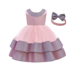 Baby girl dress skirt one-year-old party skirt fluffy princess dress halter bow flower childrens clothing 4-10 years old lobby