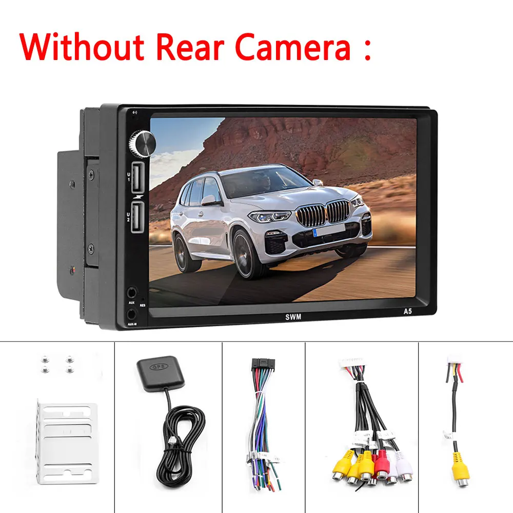 Without Rear Camera LeeKooLuu Android 2 Din автомагнитола " HD центральный мультимедийный gps навигатор WiFi Bluetooth аудио MP4 видео плеер USB AUX Стерео - Цвет: Without Rear Camera