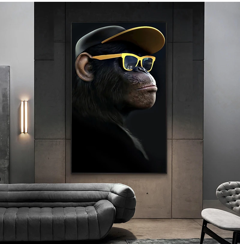 Постер с 3 обезьянами классное граффити уличное искусство Картина на холсте