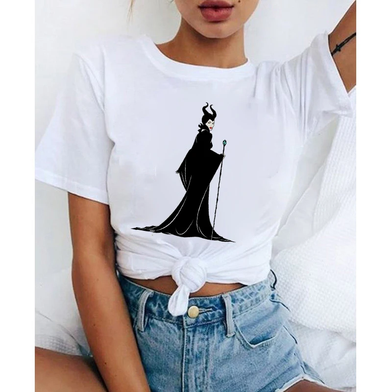Эффектная футболка Малефисента забавная Повседневная Женская короткий рукав