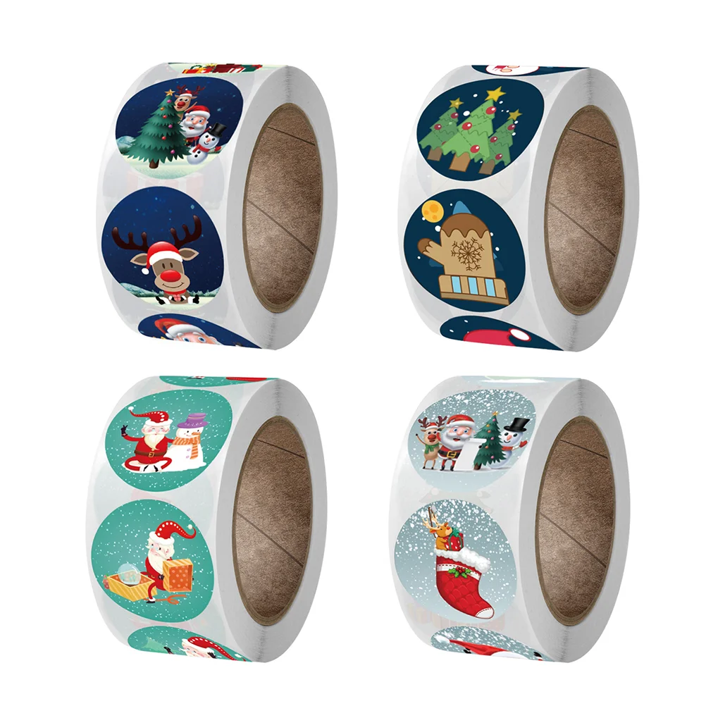 

4 рулона, рождественские наклейки