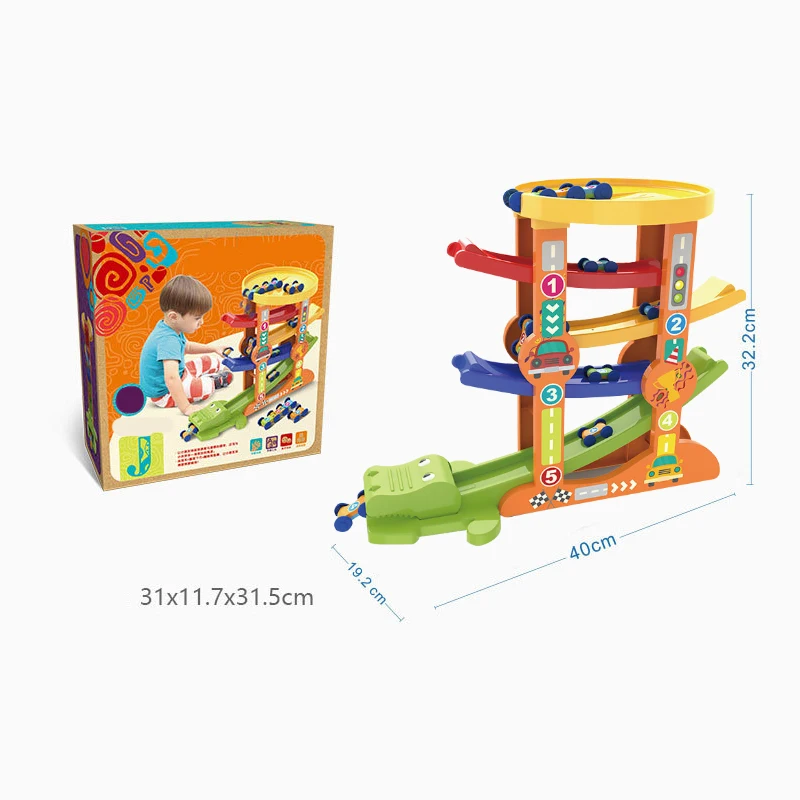 

Mini 5 Layer Ramp Race Tracks Inertia Rail Vehicles Car Parent-Child Interaction Educational Toys Baby Sliding Motor Skill Gift