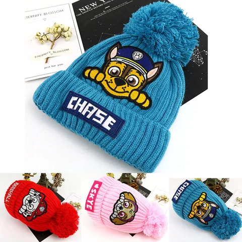 Anime Paw Knitted Hat Patroled Puppy Dog Embroidery Hip Hop Winter Cap Keep Warm Christmas Gift For 3 To 6 Years Baby Girls Boys | Игрушки и