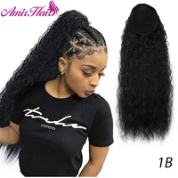 amir synthetic hair drawstring ponytail extensions long kinky curly ponytails wig hair pieces for women fake hair extension clip