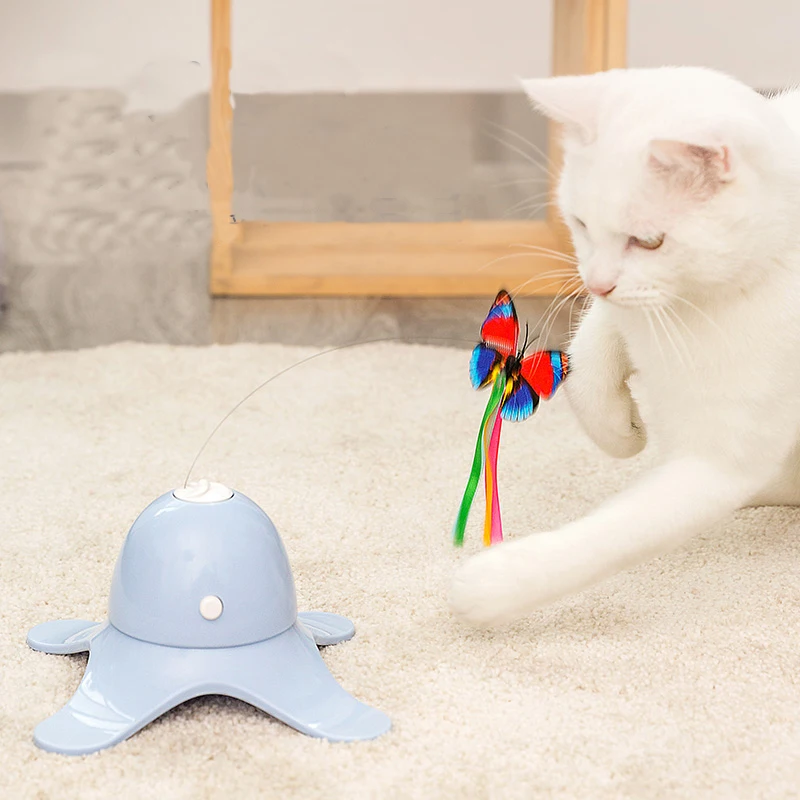

Smart Cat Game Toy Automatic Electric Rotating Colorful Butterfly Funny Interactive Cats Toys Pet Dog Kitten Training Products