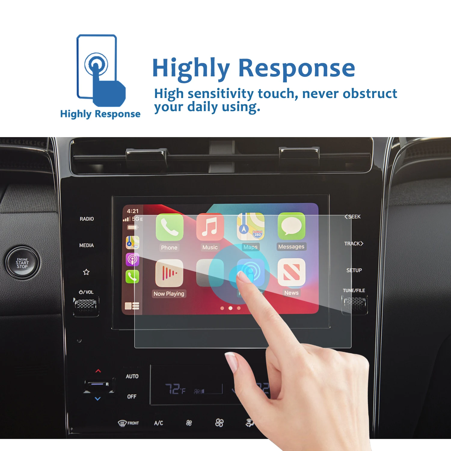 lfotpp car screen protector for tucson nx4 2021 8 inch gps navigation touch center display auto interior accessories 191115mm free global shipping