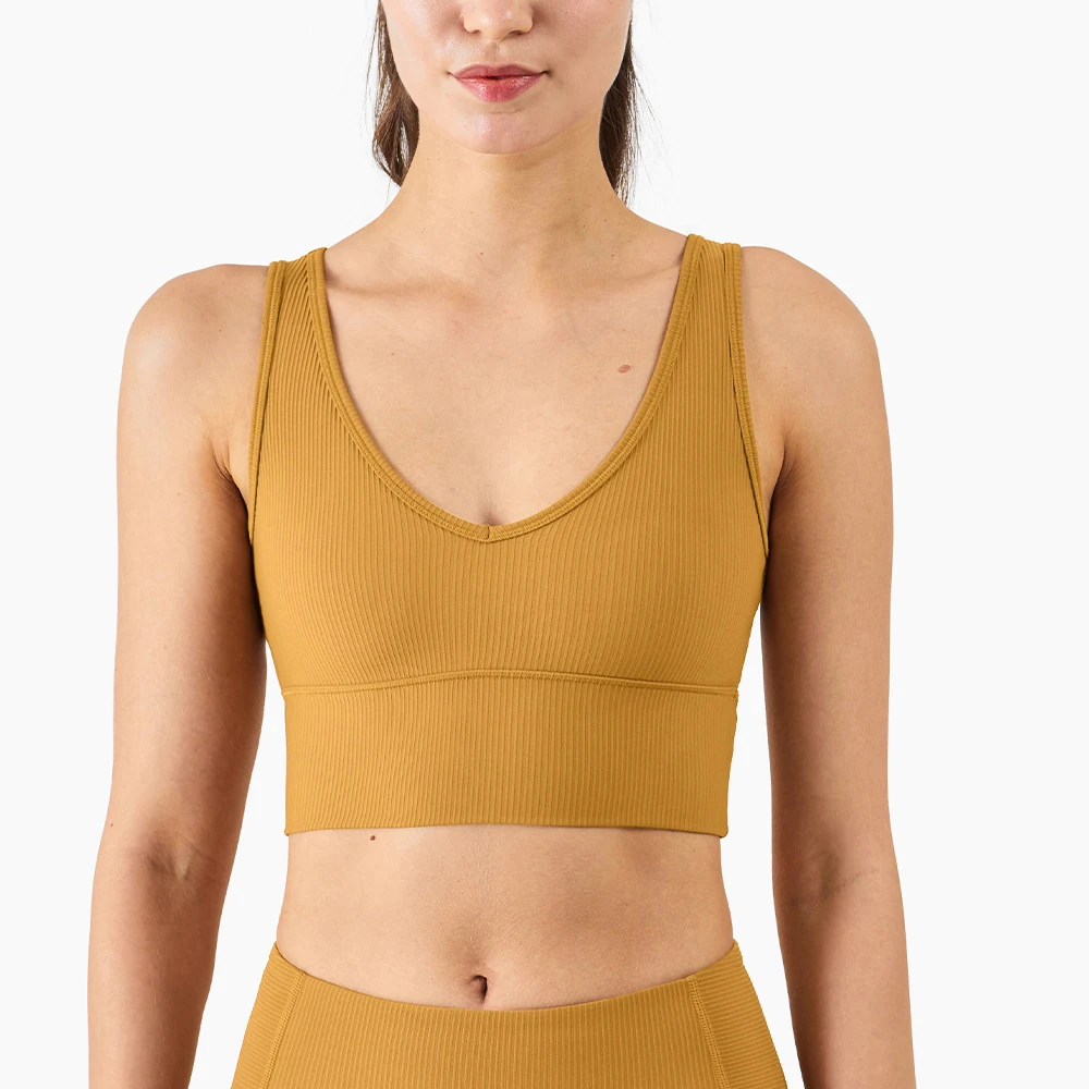 

Sports Underwear Women's High-Strength Shockproof Beauty Back Antibacterial Ribbed Fitness Running Bra