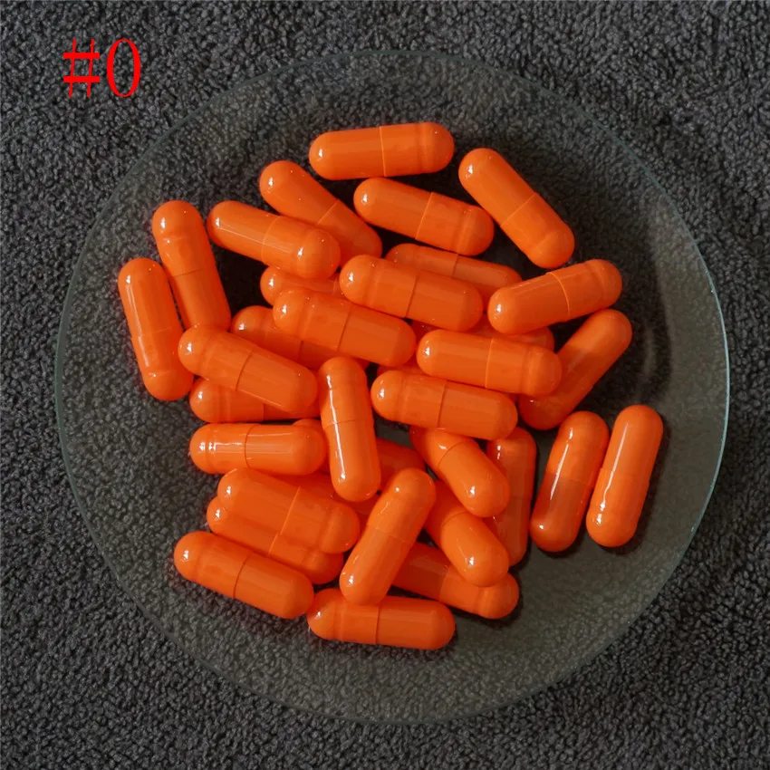 

1000/2000/3000/5000/10000pcs 0# Orange joined or separated capsules hollow gelatin capsules Empty High quality Capsules