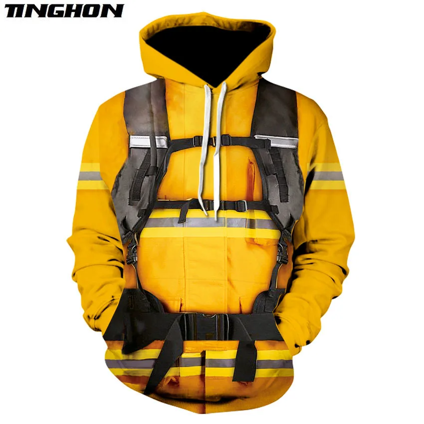 

XS-7XL Fashion Men Hoodies Firefighter Suit 3D Printed Harajuku Sweatshirt Unisex Casual Pullover hoodie sudadera hombre