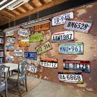 Пользовательские 3D Настенные обои ретро ностальгические ржавые стены номерной знак Фреска ресторан кафе индивидуальный Декор 3D Наклейка на стену