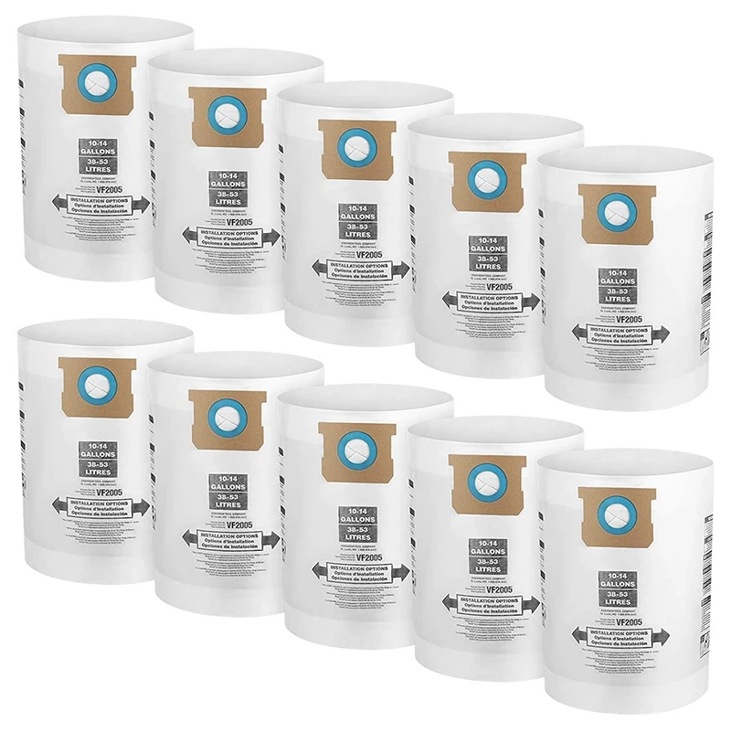 

Коллекционные фильтрующие пакеты SANQ VF2005 для Shop-Vac 9066200, 10-14 галлонов, тип F + тип I, сменные детали 90662 и 90672, 10 упаковок