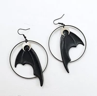 original handmade midnight moon earringsvampire bat earrings delicate and spookybohobohemianwitchygothgothiccelestial