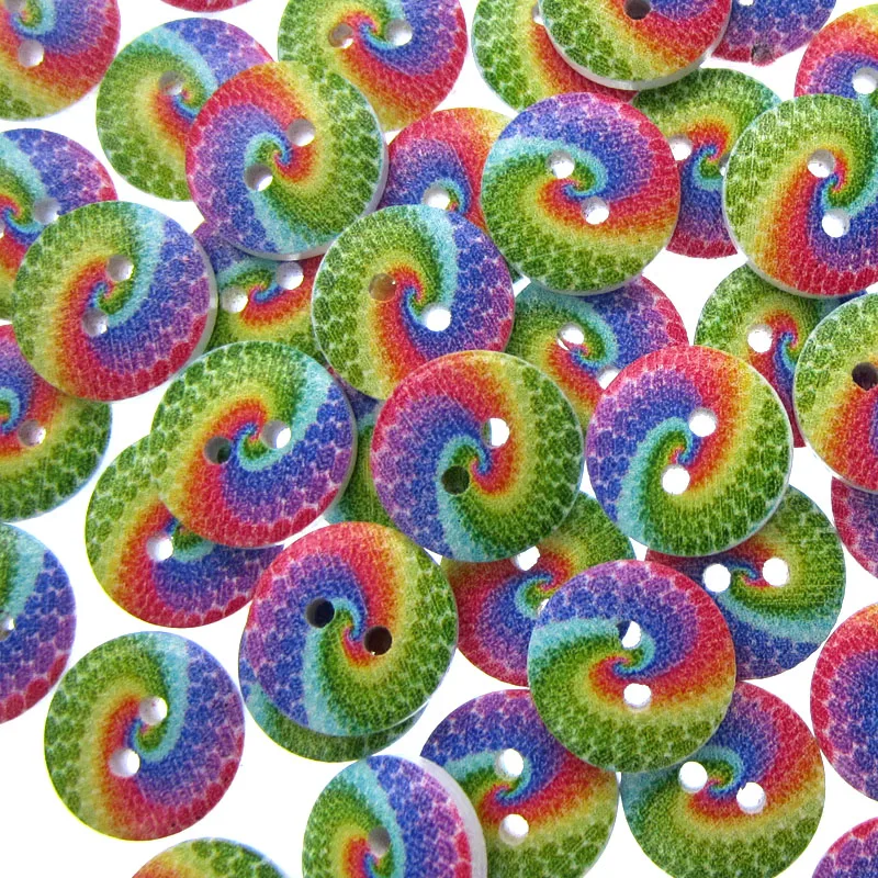 50 шт. разноцветные радужные пуговицы 5/8 дюйма|wooden buttons|multicolor buttonsscrapbooking craft |