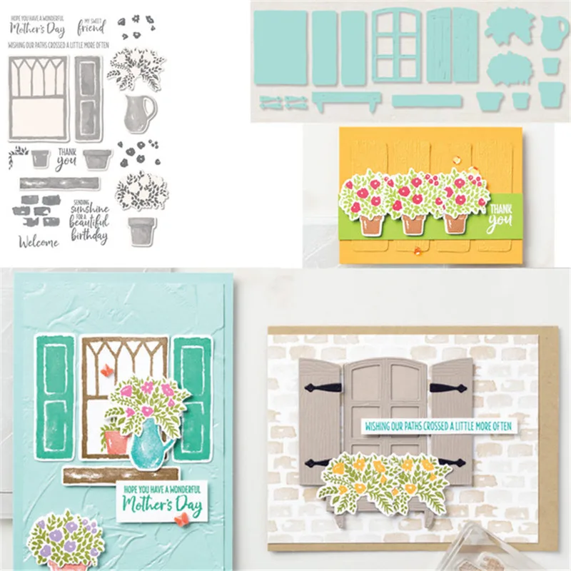 Металлические Вырубные штампы и трафареты с открытым окном для скрапбукинга