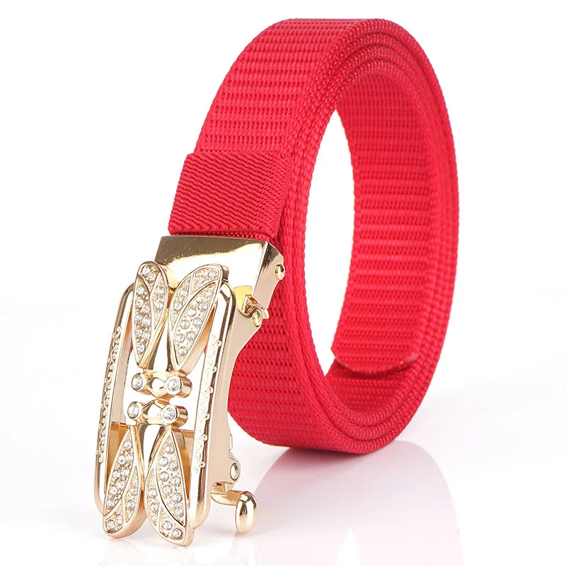 

Thickened new holeless belt lady automatic buckle casual belt belt nylon belt