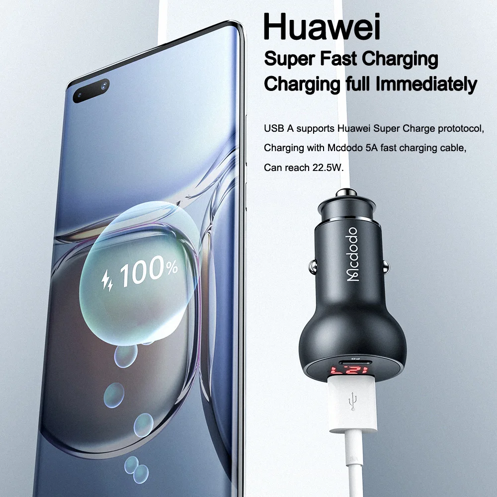 Mcdodo PD 45 Вт USB Автомобильное зарядное устройство для iPhone 11 12 Pro Xs Max Huawei P50 Samsung S20 Type C