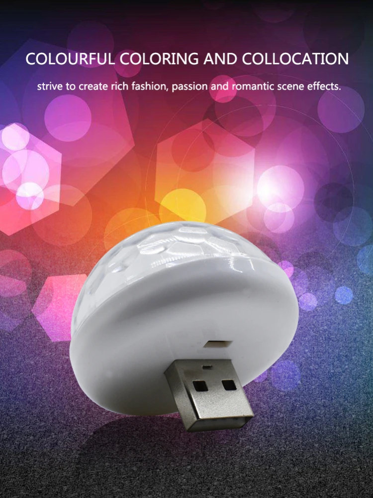Авто лампа USB светильник par DJ RGB мини красочная музыкальная резонаторная USB-C Apple