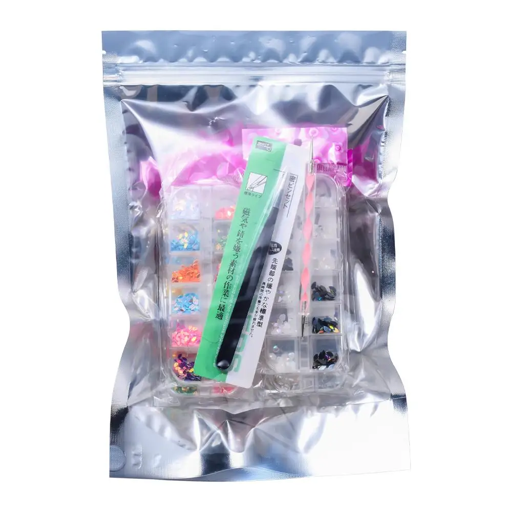 

Jewelry And Rhinestones For Nails Sequins Mixed Style Crystals With Manicure Tools 3D Decoration For Nail Art Rhinestone Set