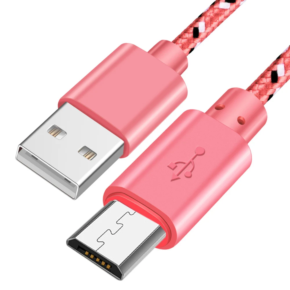 Micro USB кабель для синхронизации данных USB кабель для зарядки samsung htc huawei Xiaomi Tablet Android 1 м/2 м/3 м нейлоновая оплетка USB кабели для телефонов