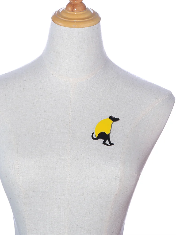 

FishSheep Cute Acrylic Dogs Brooches Pins For Women Kids Cartoon Pet Animal Dog Shit Brooch Lapel Pin Clothes Accessories Gifts