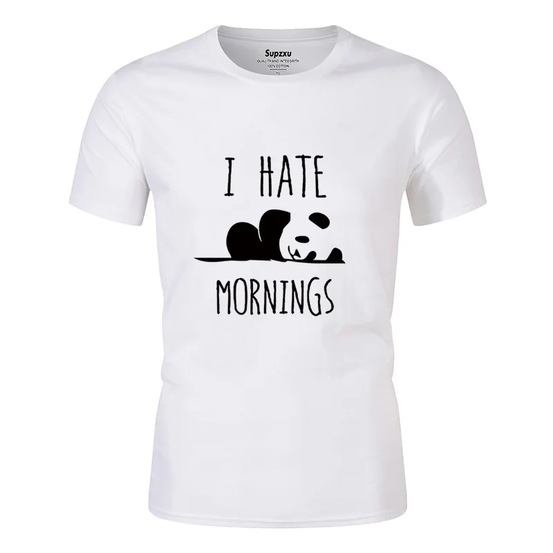 

Large size new cute panda letter printed T-shirt men and women 100% cotton O-neck short-sleeved summer T-shirt tops casual