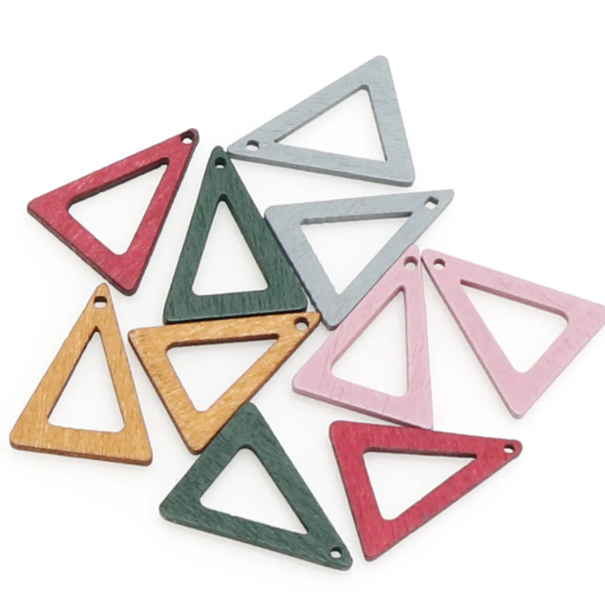 Бусины Из Натурального Дерева треугольные деревянные цветные бусины ручной