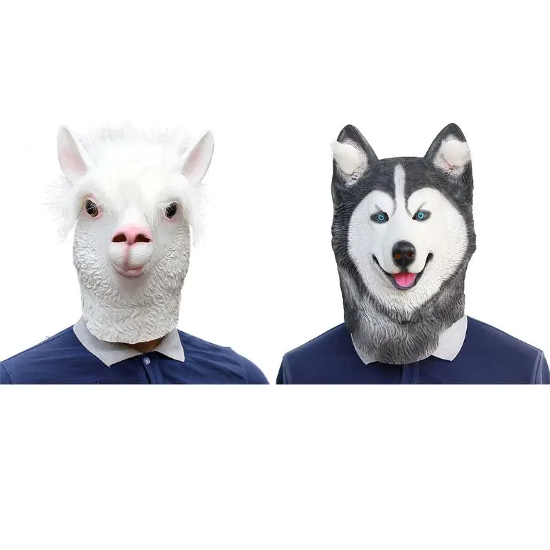 Тематическая вечеринка Хэллоуин головной убор смешная Хаски Альпака латексная