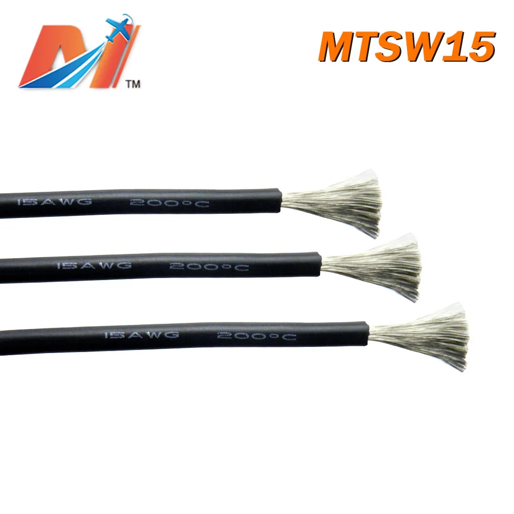Maytech Clearance Sale (1meter) power silicon wire AWG15 BLACK COLOR | Электроника