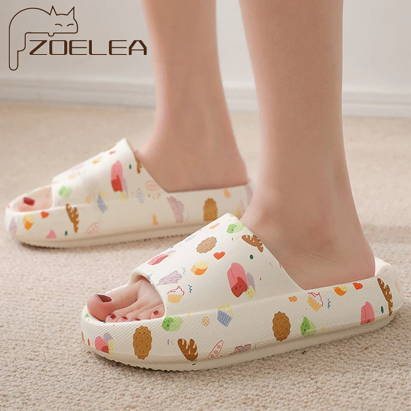 

Women Thick Platform Slippers 2021 Summer Beach Eva Soft Sole Slide Sandals Leisure Ladies Indoor Bathroom Anti-slip Shoes