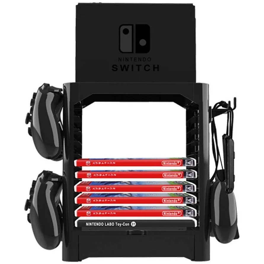 multi function storage bracket tower holder stand shelf for nintendo switch game disc card switch console host controller free global shipping