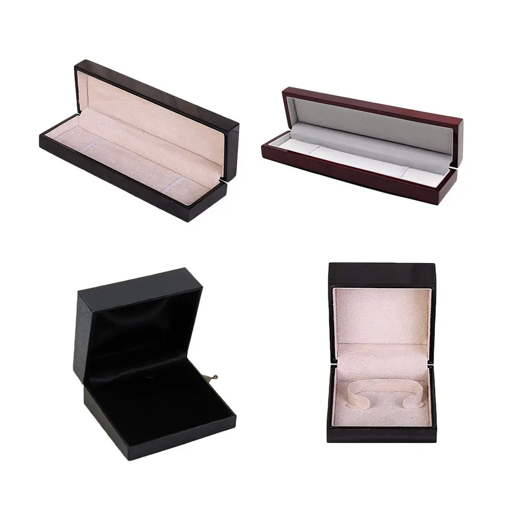 

Wooden Jewelry Display Case with Top Lid Wristwatch Storage Holder Gift Box Display