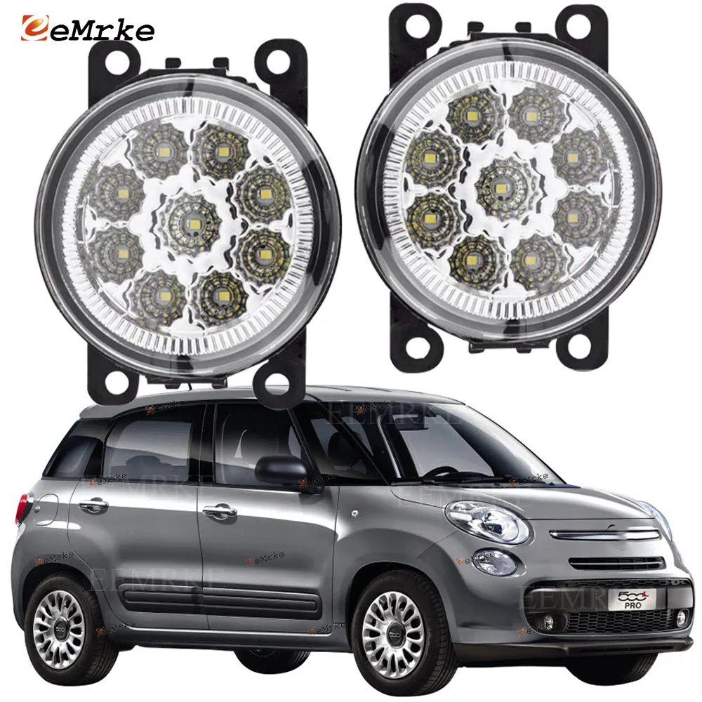 

EEMRKE 2 шт. автостайлинг для Fiat 500L 2012 2013 2014 2015 2016 2017 по всему миру 9 шт. светодиодные противотуманные фары H11 12 В противотуманная фара